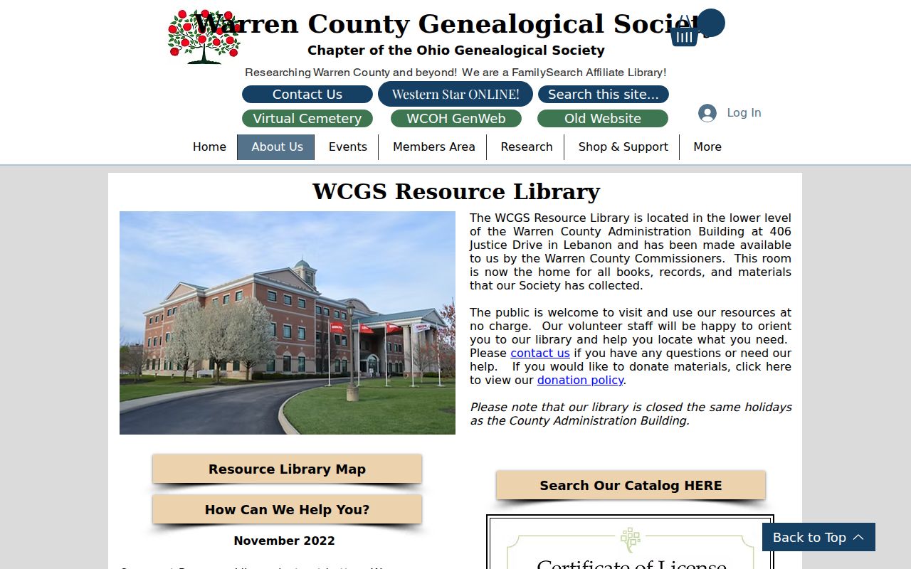 Clearcreek Township city directory research at the WCGS Resource Library