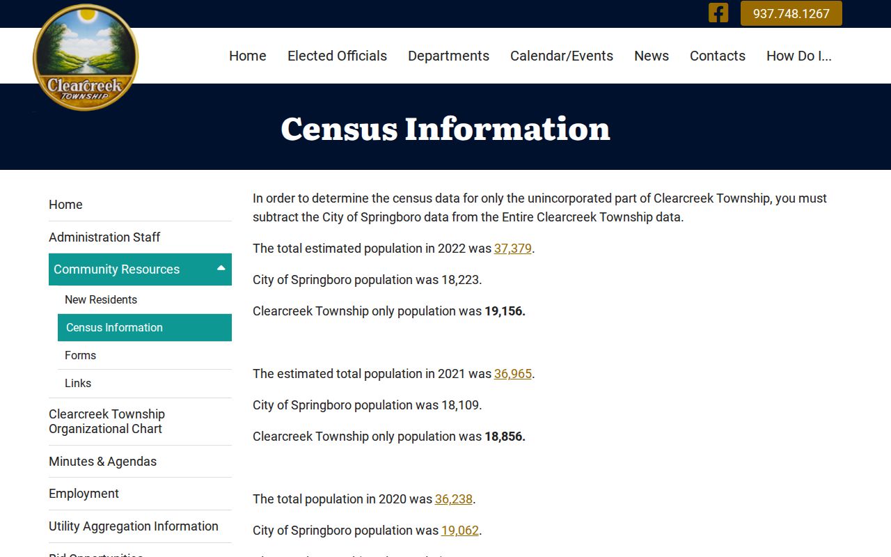 Clearcreek Township residents directory census and jurisdiction information