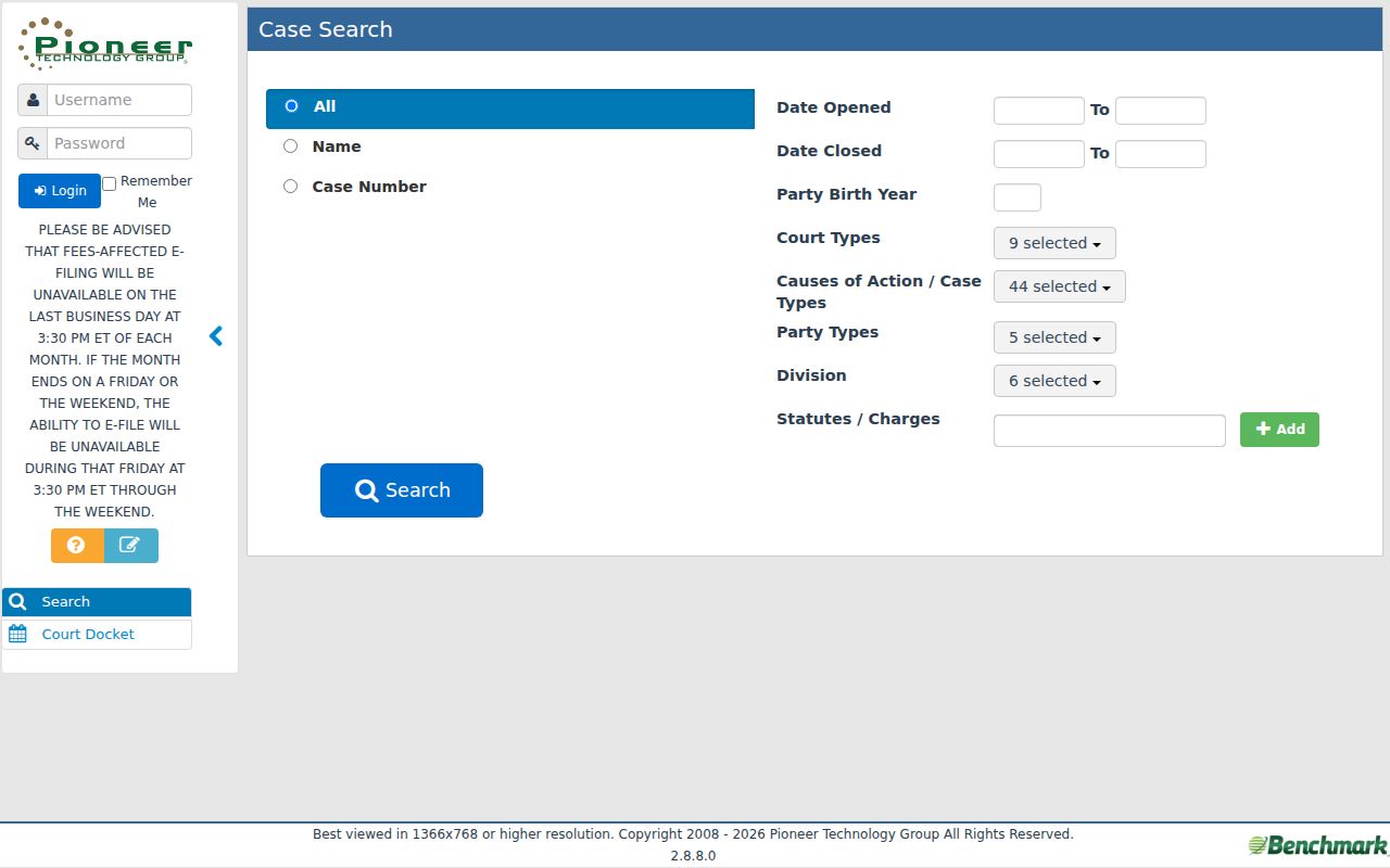Clearcreek Township resident lookup Common Pleas search controls